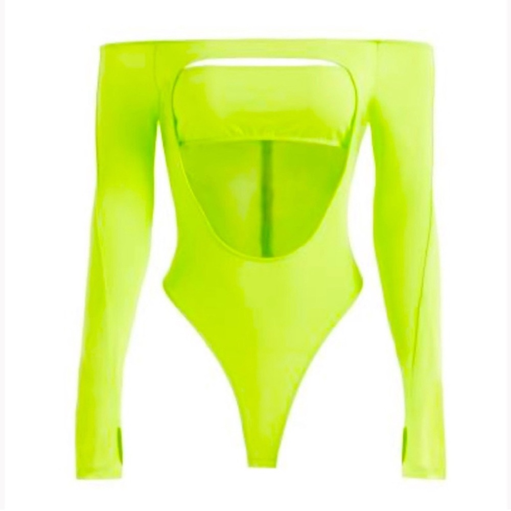 Mugler & H&M bodysuit in neon